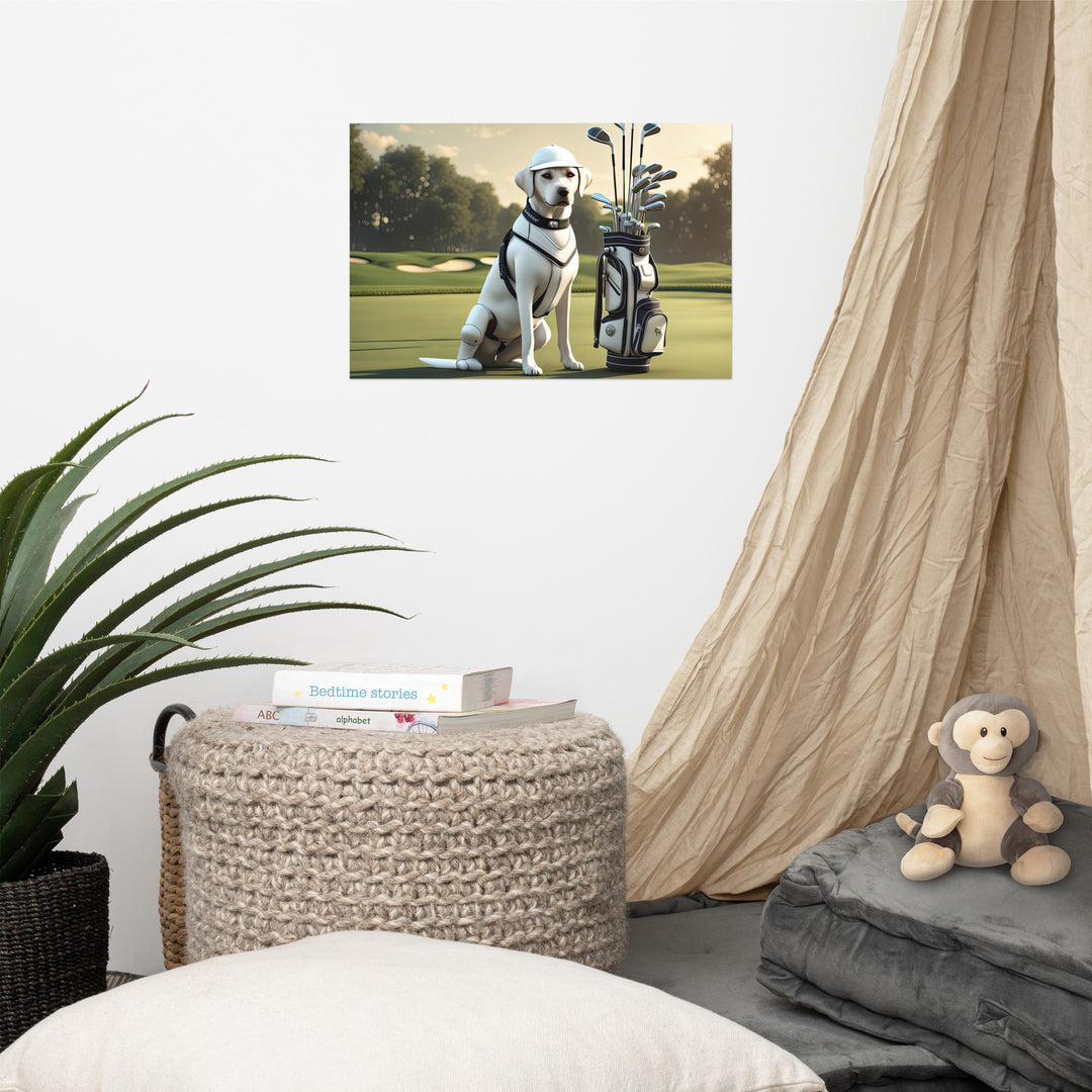 Photo paper poster-Labrador Retriever Golfer V6