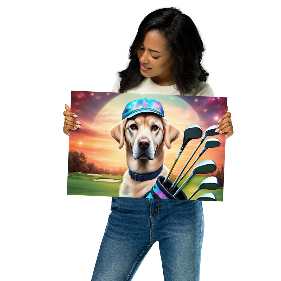 Photo paper poster-Labrador Retriever Golfer V13