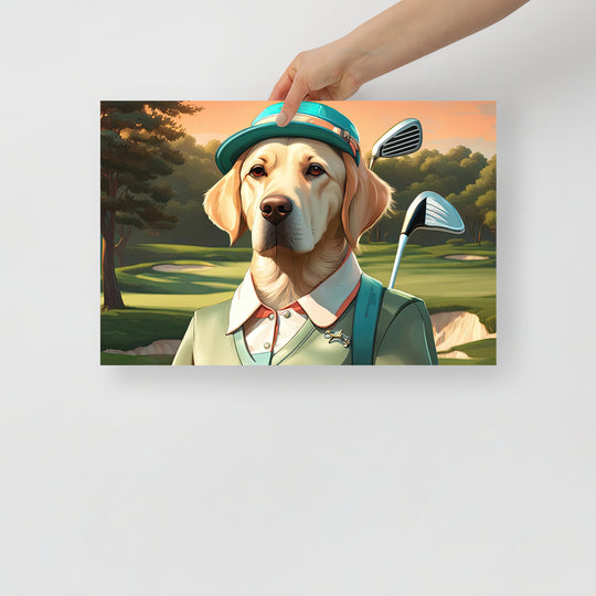 Photo paper poster-Labrador Retriever Golfer V14