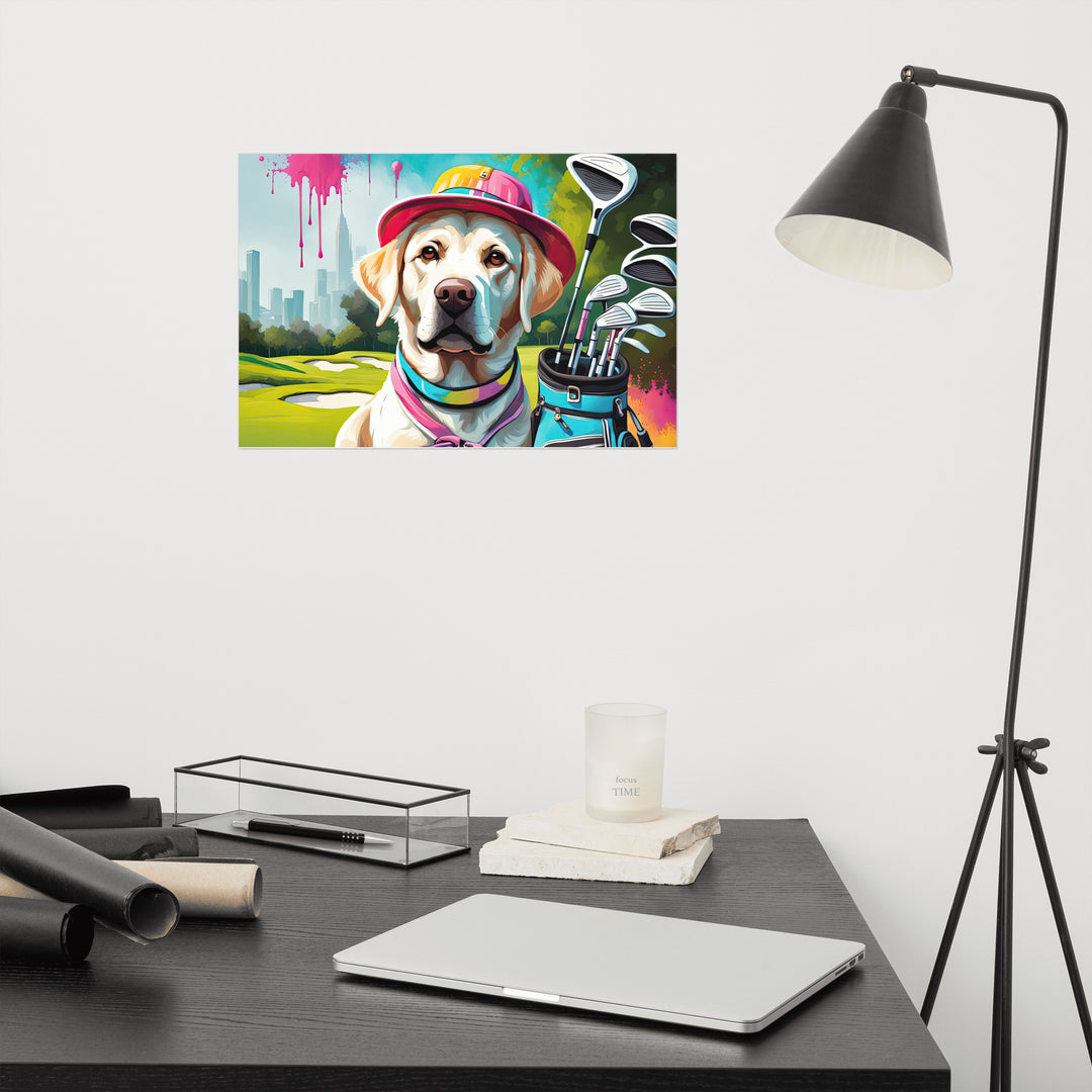 Photo paper poster-Labrador Retriever Golfer V15