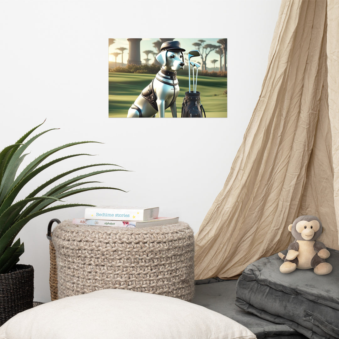 Photo paper poster-Labrador Retriever Golfer V18