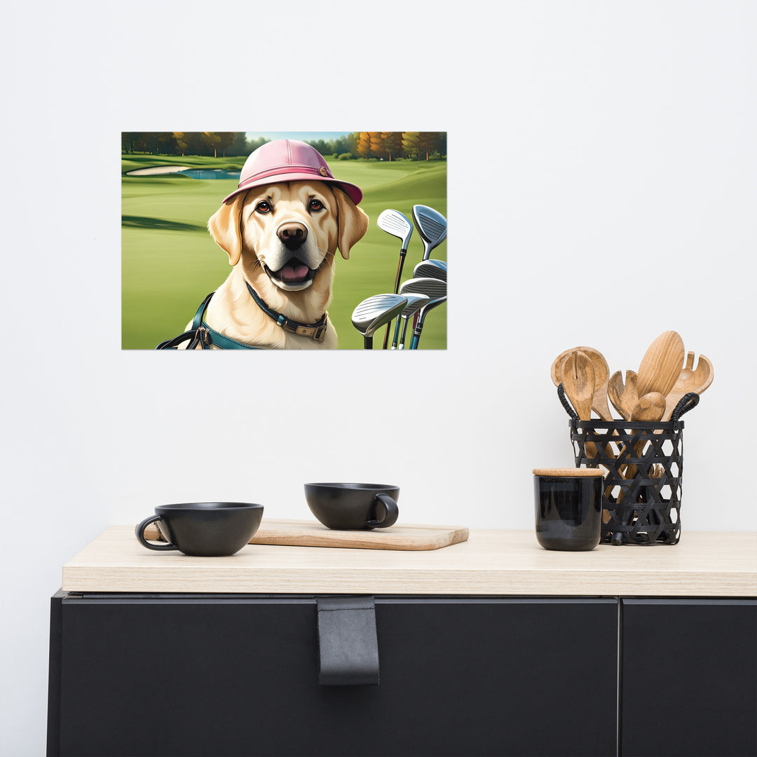 Photo paper poster-Labrador Retriever Golfer V19