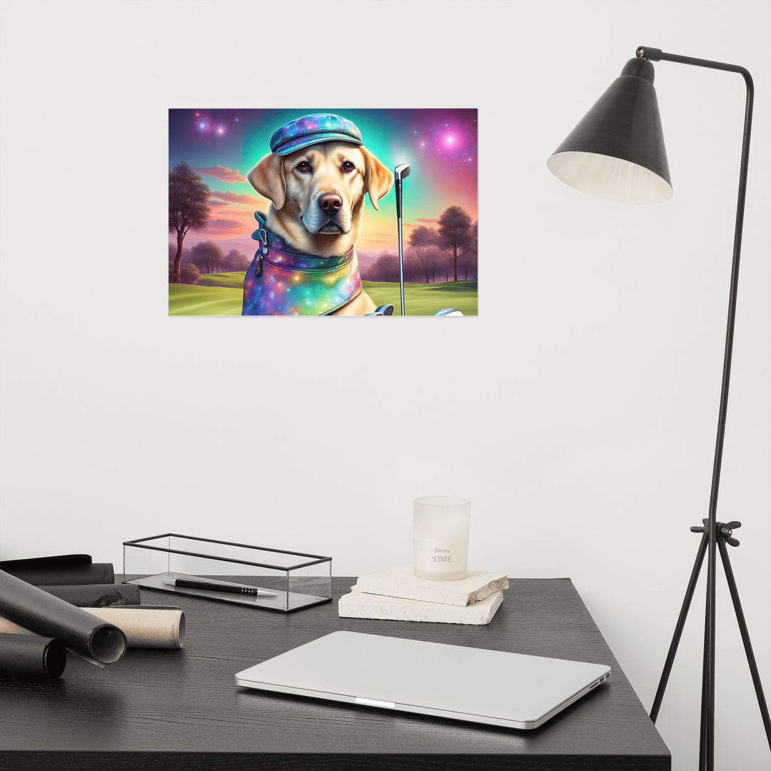 Photo paper poster-Labrador Retriever Golfer V21