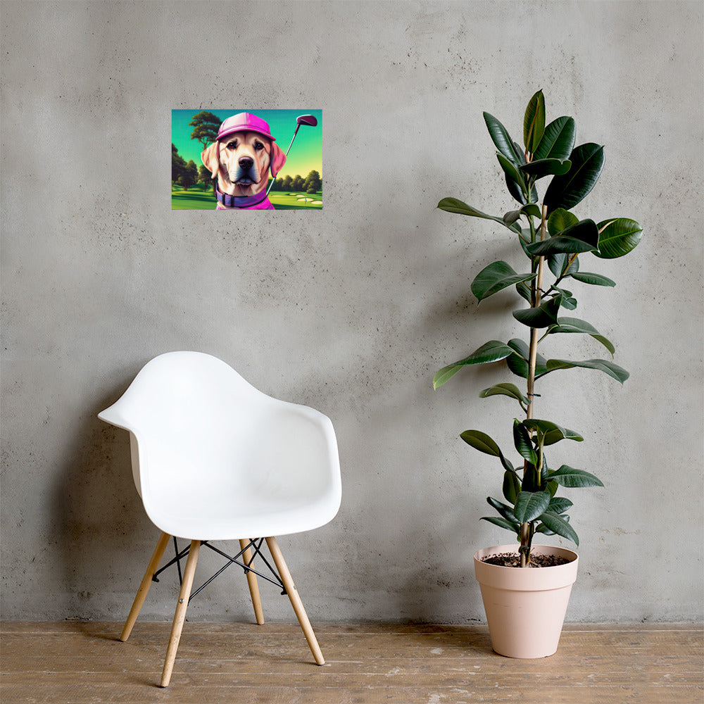 Photo paper poster-Labrador Retriever Golfer V16