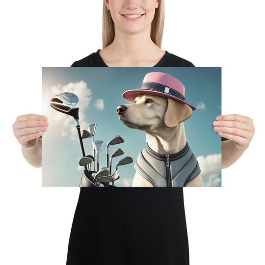 Photo paper poster-Labrador Retriever Golfer V4