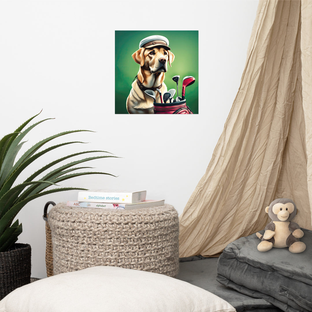 Photo paper poster-Labrador Retriever Golfer V3