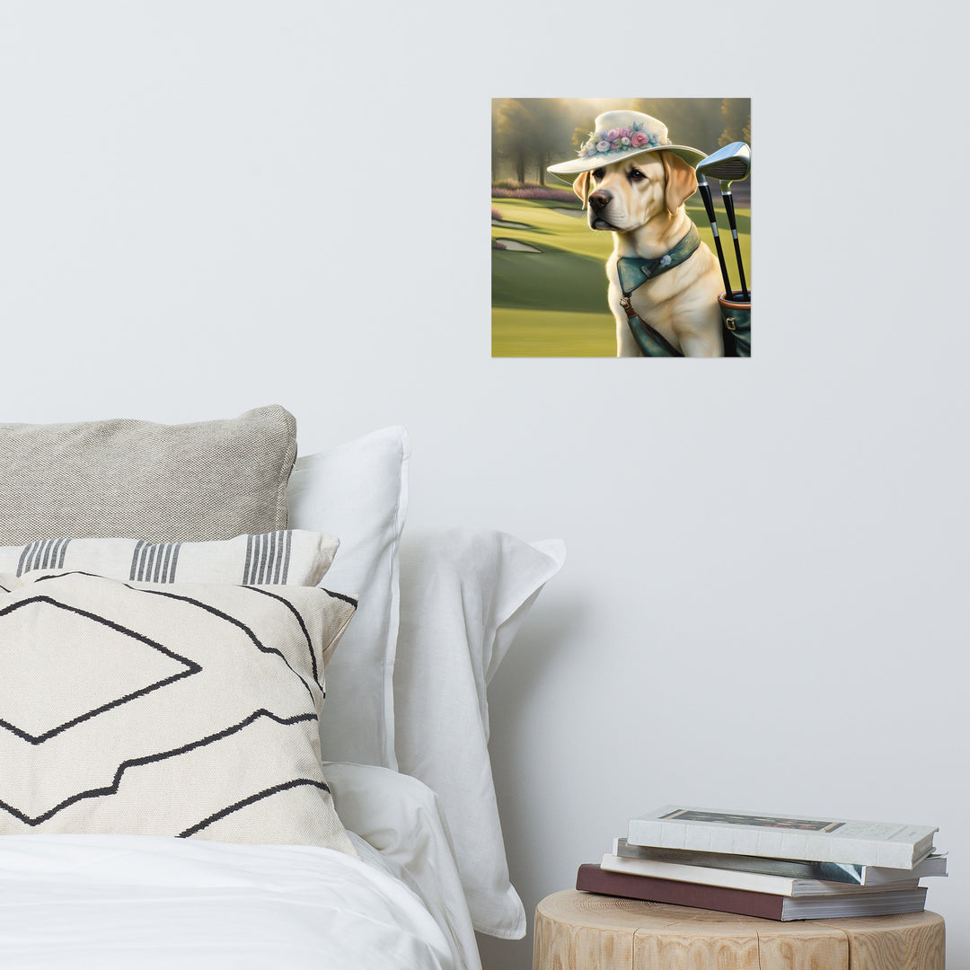 Photo paper poster-Labrador Retriever Golfer V5