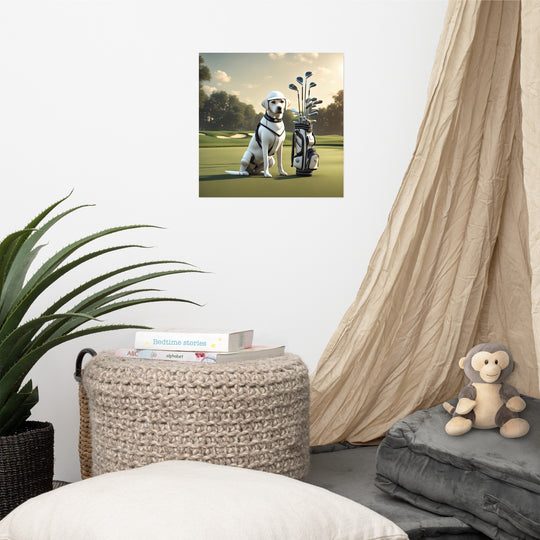 Photo paper poster-Labrador Retriever Golfer V6