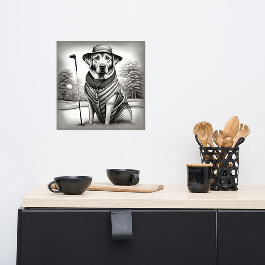 Photo paper poster-Labrador Retriever Golfer V7