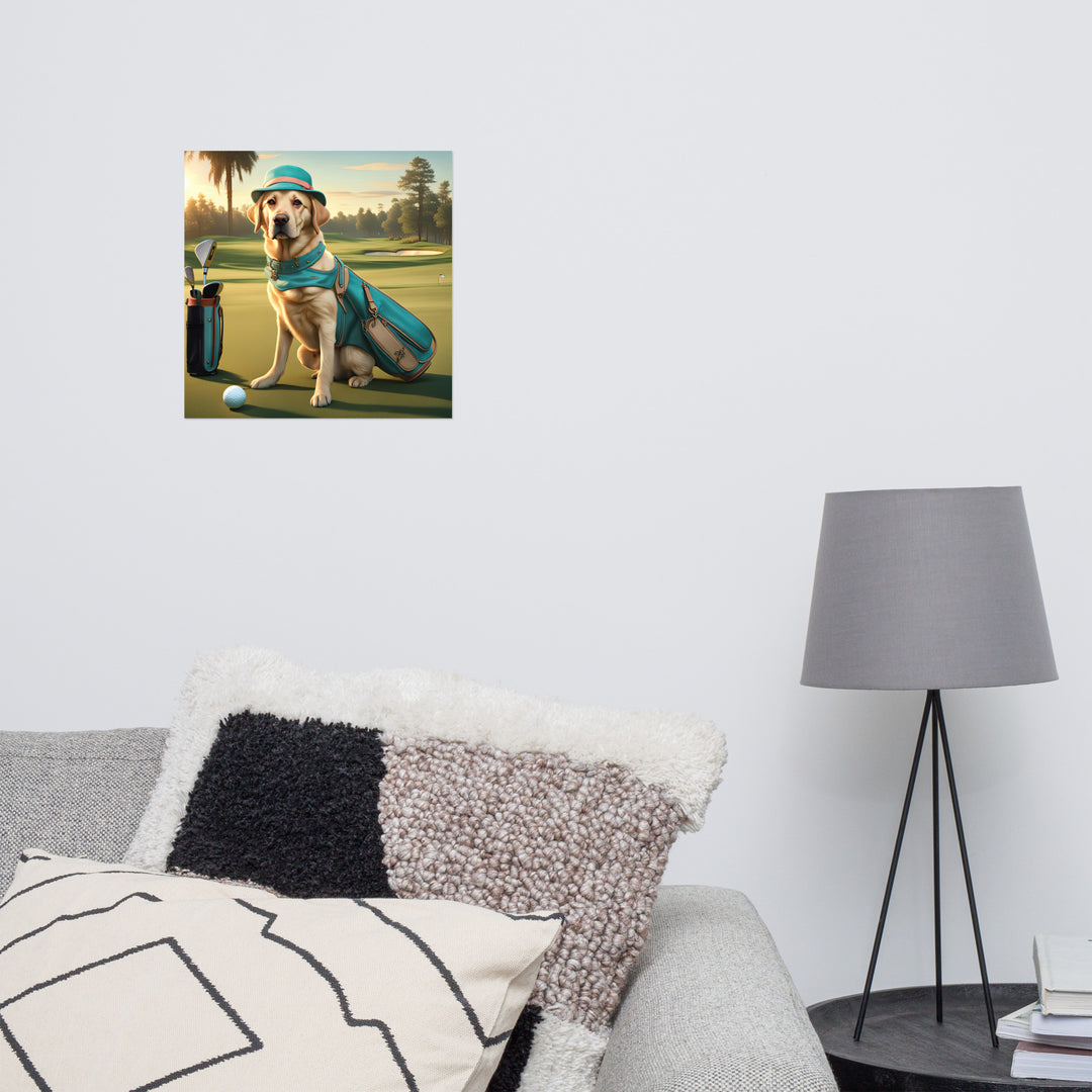 Photo paper poster-Labrador Retriever Golfer V12