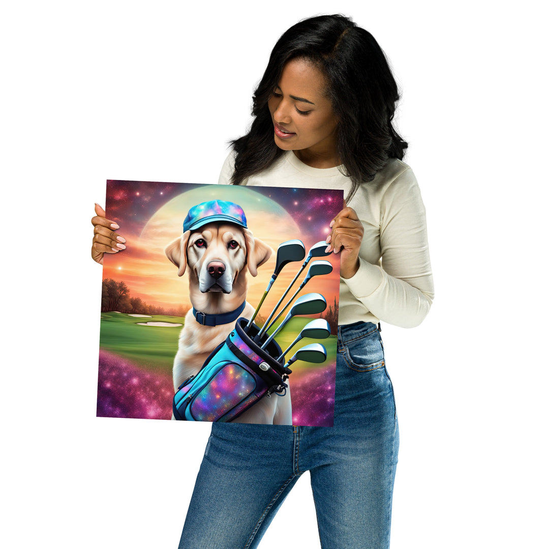 Photo paper poster-Labrador Retriever Golfer V13