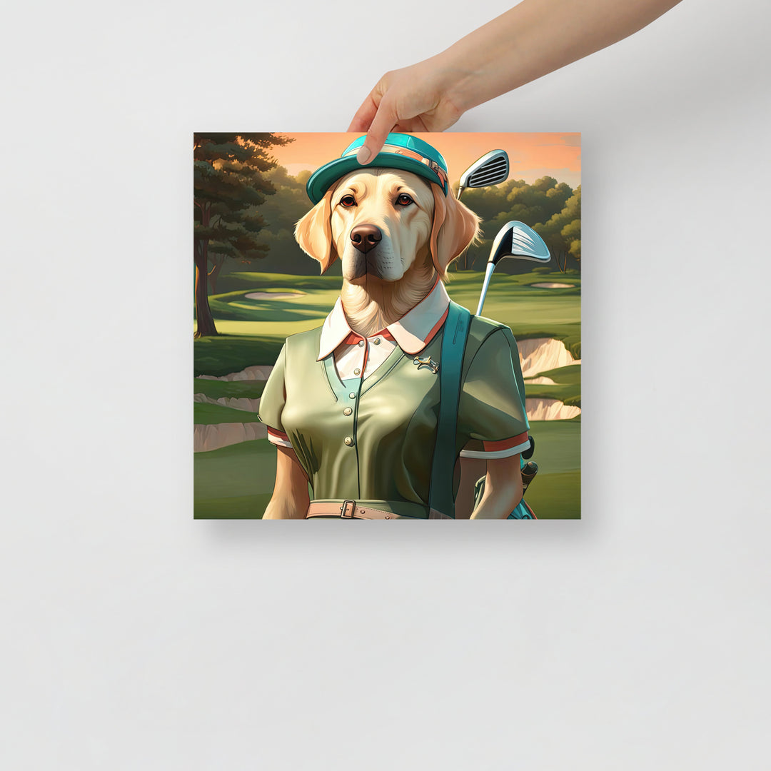 Photo paper poster-Labrador Retriever Golfer V14