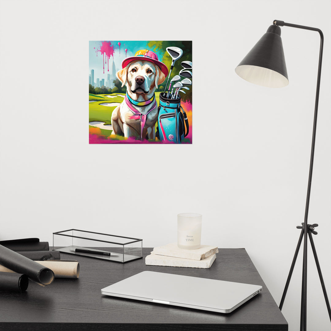 Photo paper poster-Labrador Retriever Golfer V15