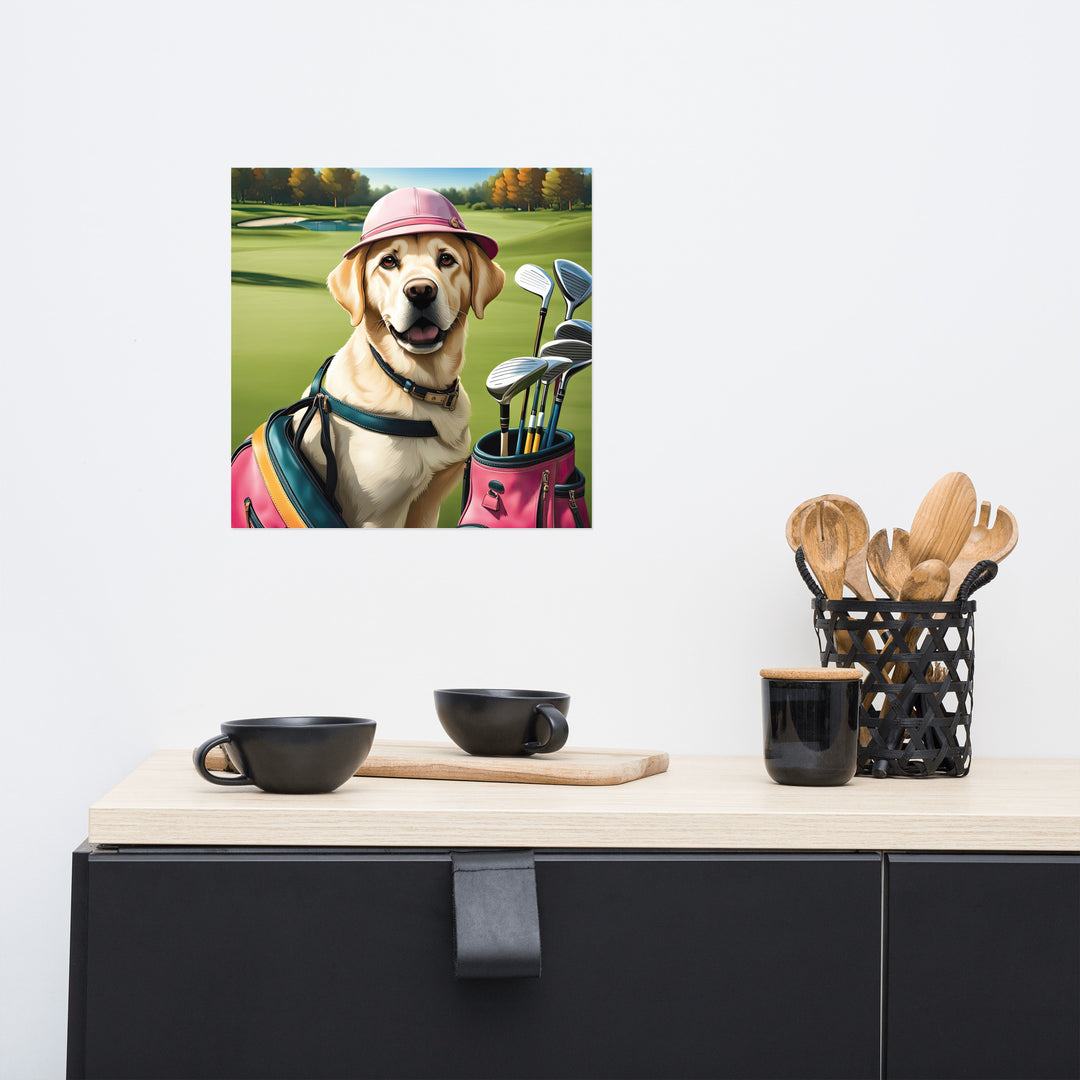 Photo paper poster-Labrador Retriever Golfer V19