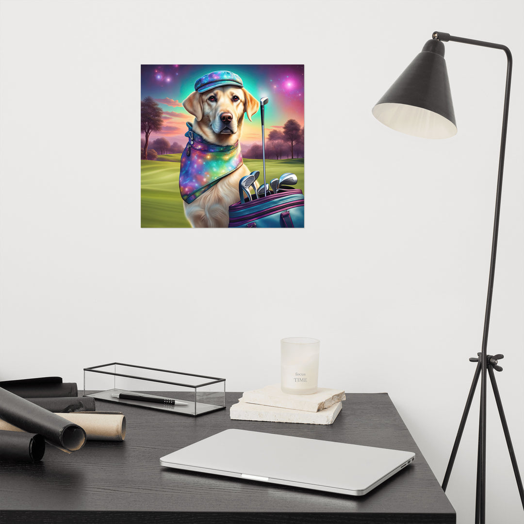 Photo paper poster-Labrador Retriever Golfer V21