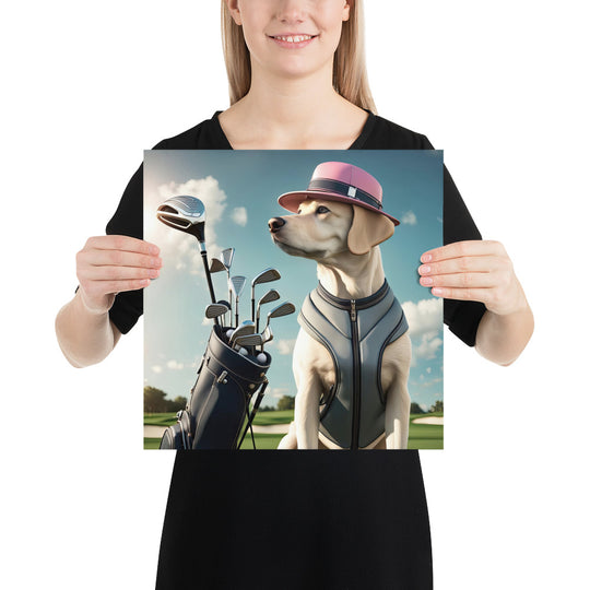 Photo paper poster-Labrador Retriever Golfer V4