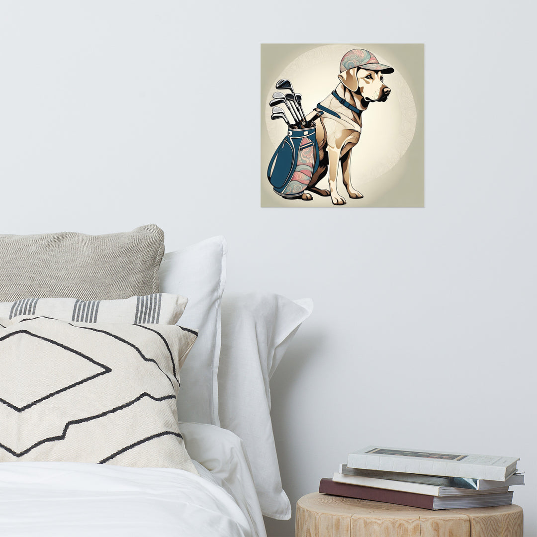 Photo paper poster-Labrador Retriever Golfer