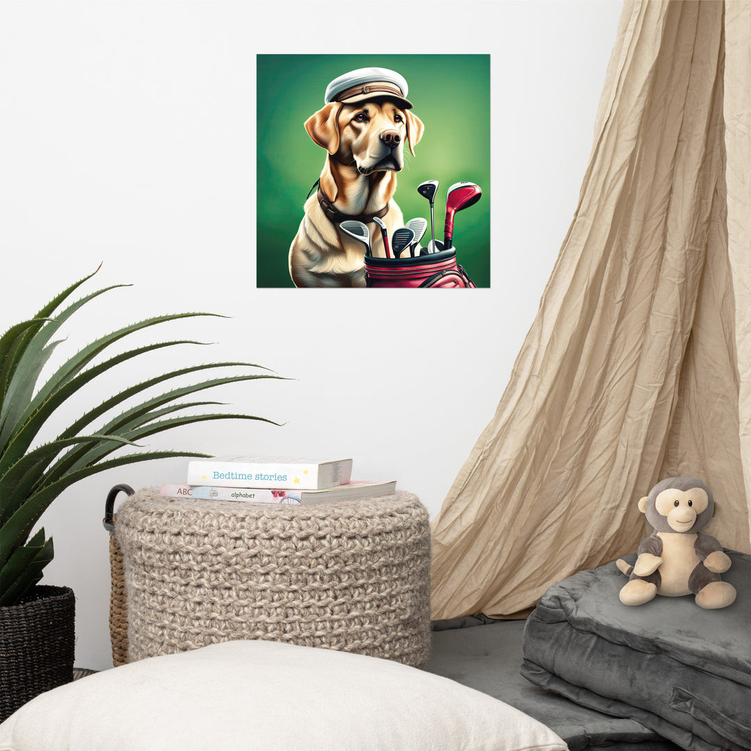 Photo paper poster-Labrador Retriever Golfer V3