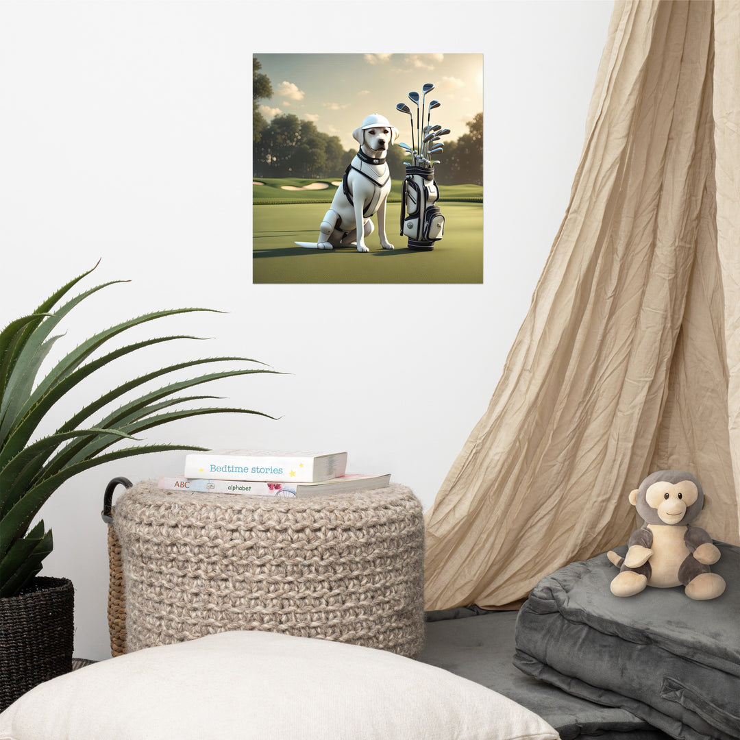 Photo paper poster-Labrador Retriever Golfer V6