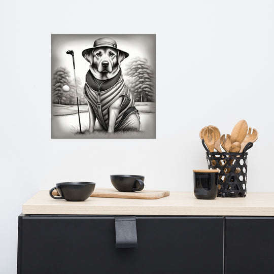 Photo paper poster-Labrador Retriever Golfer V7