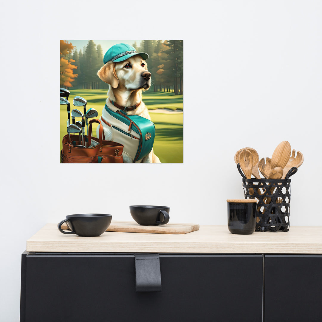 Photo paper poster-Labrador Retriever Golfer V10