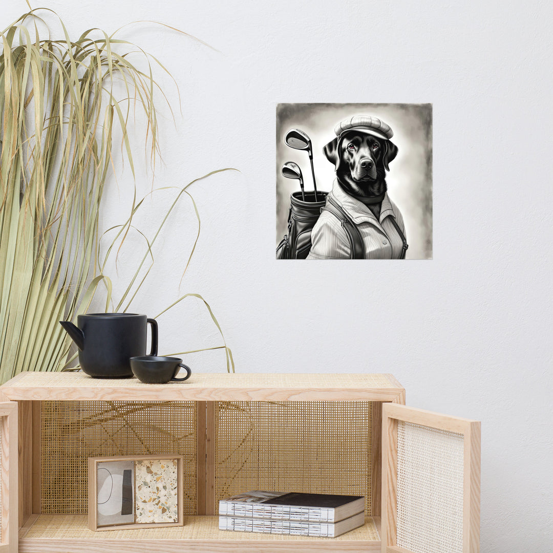 Photo paper poster-Labrador Retriever Golfer V11