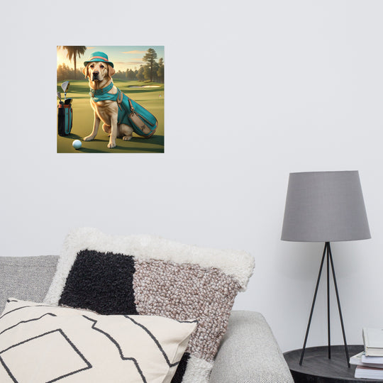 Photo paper poster-Labrador Retriever Golfer V12