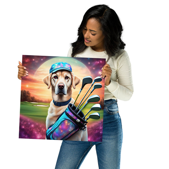 Photo paper poster-Labrador Retriever Golfer V13