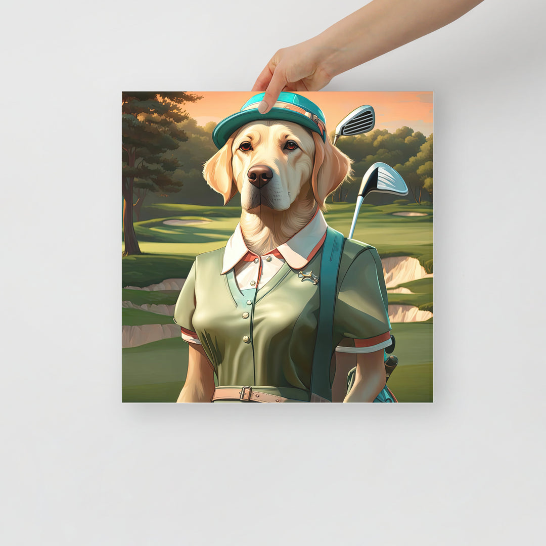 Photo paper poster-Labrador Retriever Golfer V14