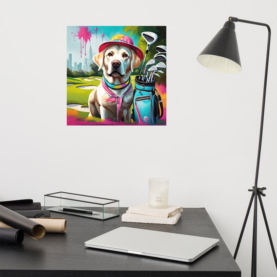 Photo paper poster-Labrador Retriever Golfer V15