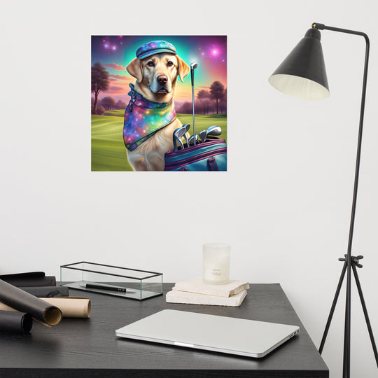 Photo paper poster-Labrador Retriever Golfer V21