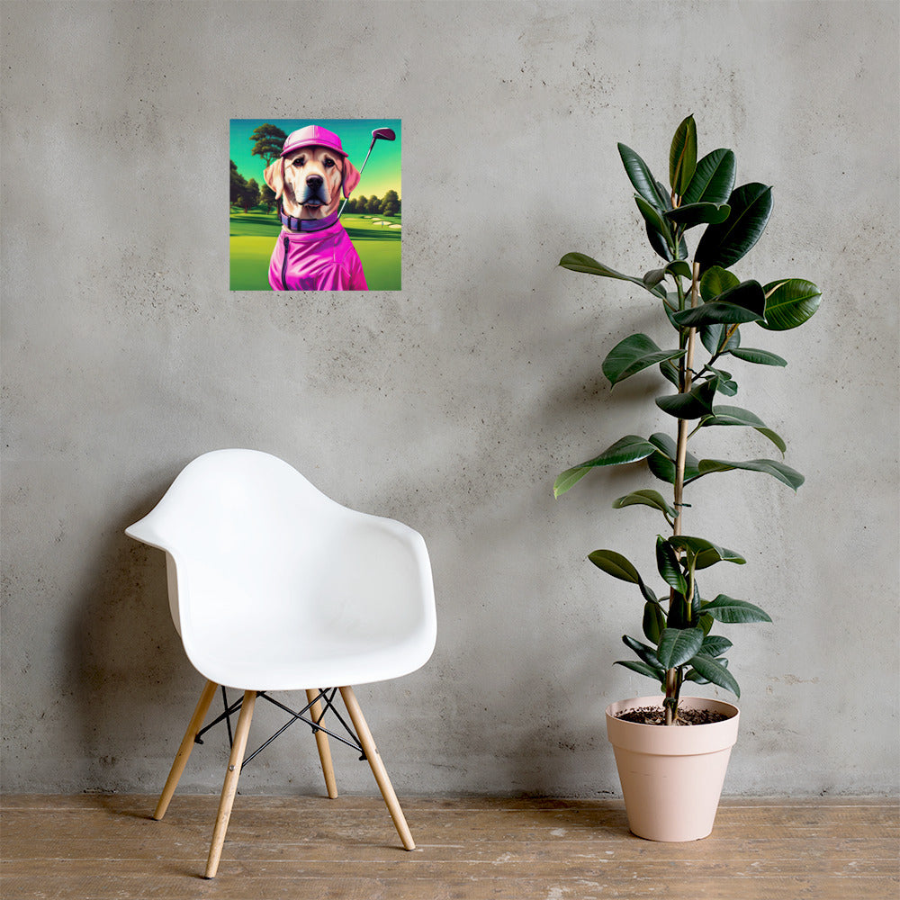 Photo paper poster-Labrador Retriever Golfer V16