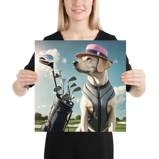 Photo paper poster-Labrador Retriever Golfer V4