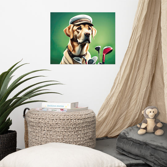 Photo paper poster-Labrador Retriever Golfer V3