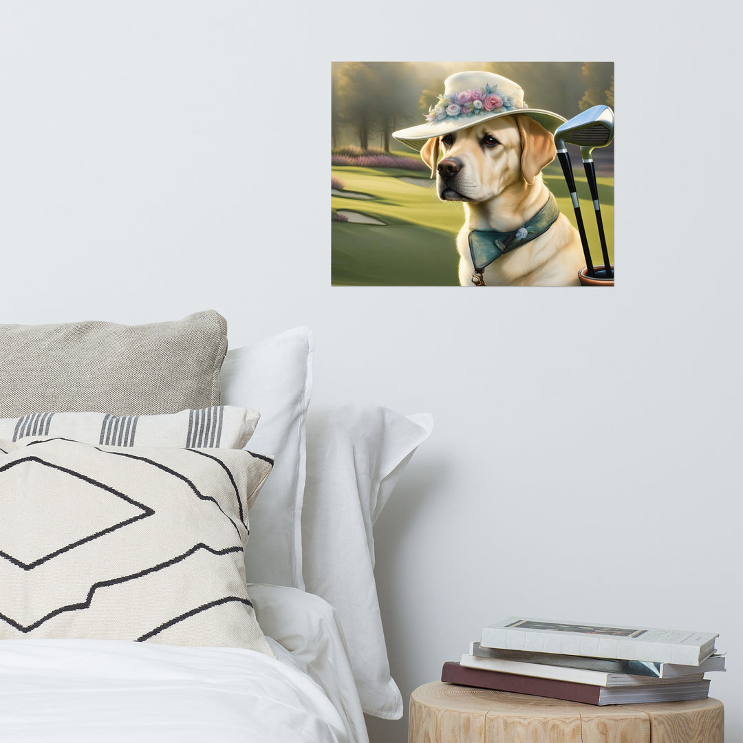 Photo paper poster-Labrador Retriever Golfer V5