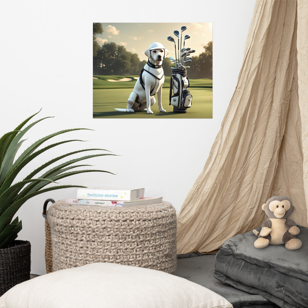 Photo paper poster-Labrador Retriever Golfer V6