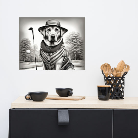 Photo paper poster-Labrador Retriever Golfer V7