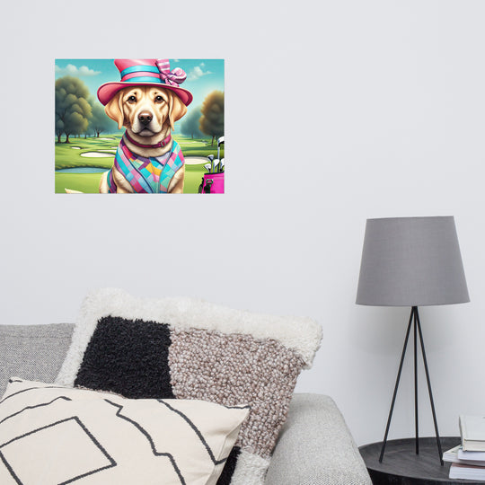 Photo paper poster-Labrador Retriever Golfer V9