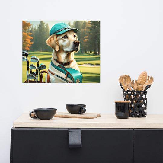 Photo paper poster-Labrador Retriever Golfer V10