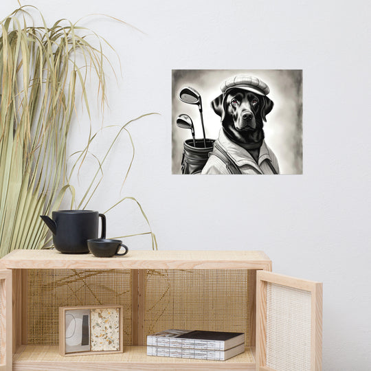 Photo paper poster-Labrador Retriever Golfer V11