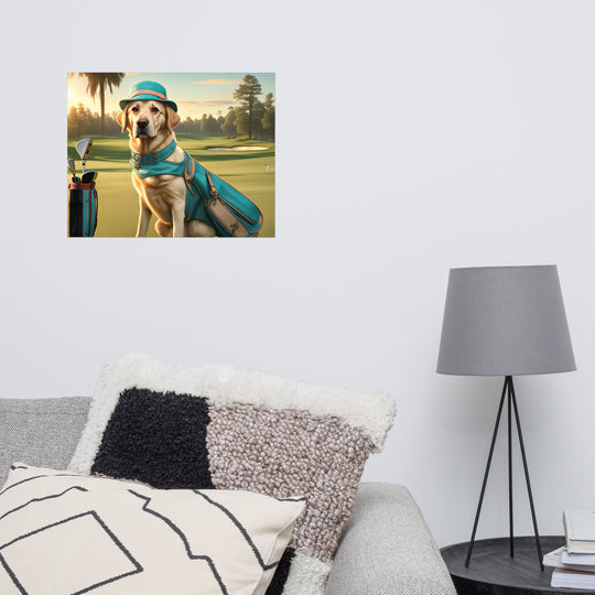 Photo paper poster-Labrador Retriever Golfer V12