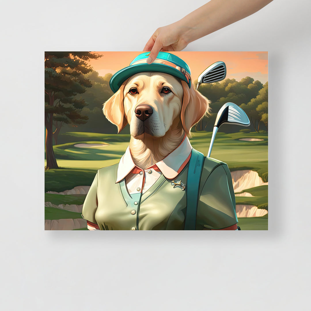 Photo paper poster-Labrador Retriever Golfer V14