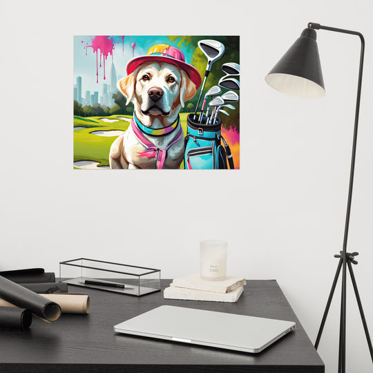 Photo paper poster-Labrador Retriever Golfer V15