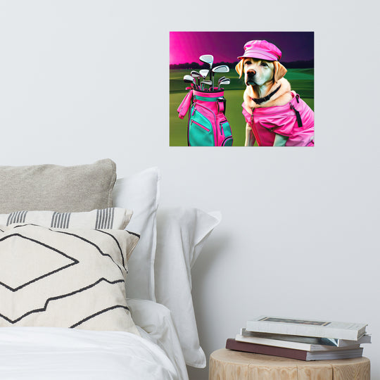 Photo paper poster-Labrador Retriever Golfer V17