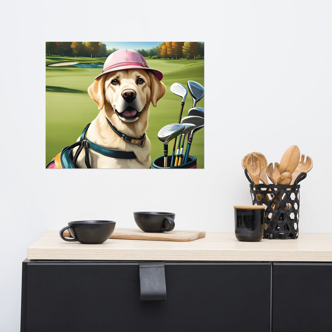 Photo paper poster-Labrador Retriever Golfer V19