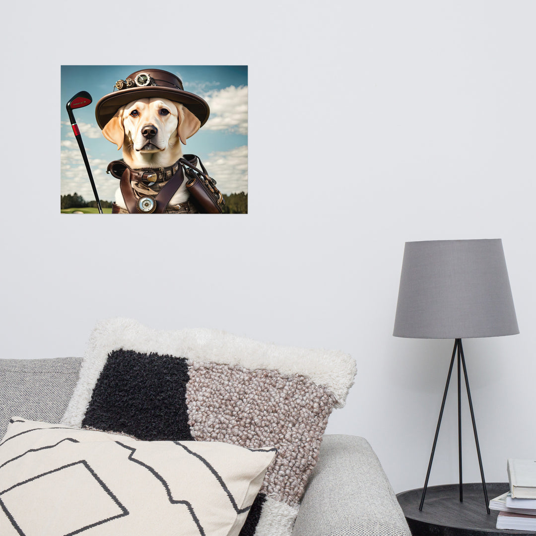 Photo paper poster-Labrador Retriever Golfer V20