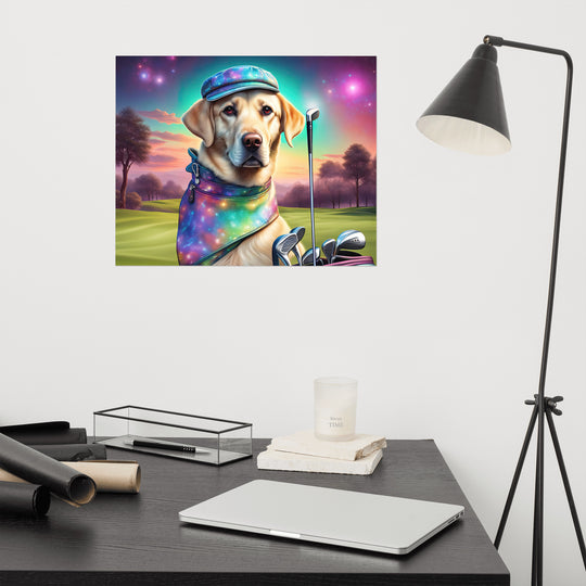 Photo paper poster-Labrador Retriever Golfer V21