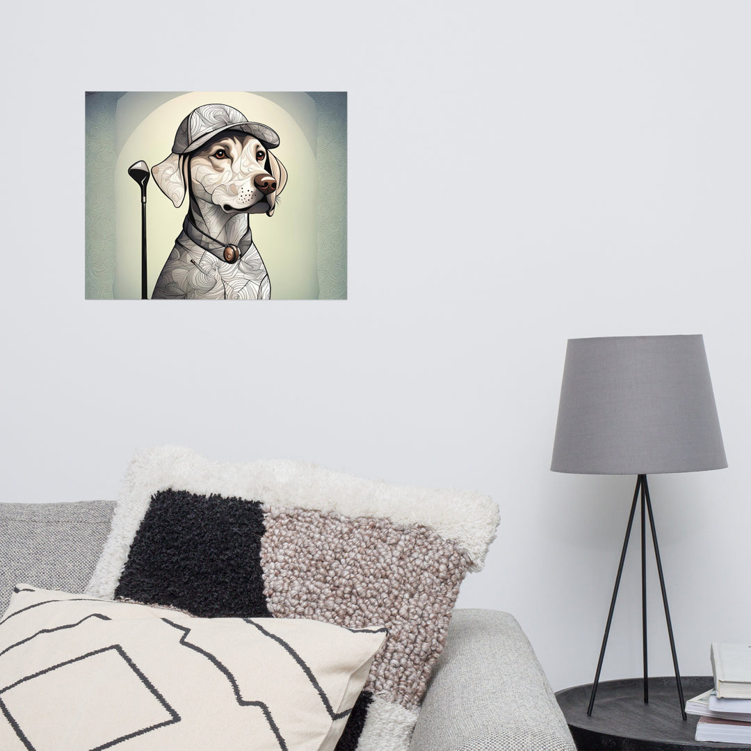 Photo paper poster-Labrador Retriever Golfer V22