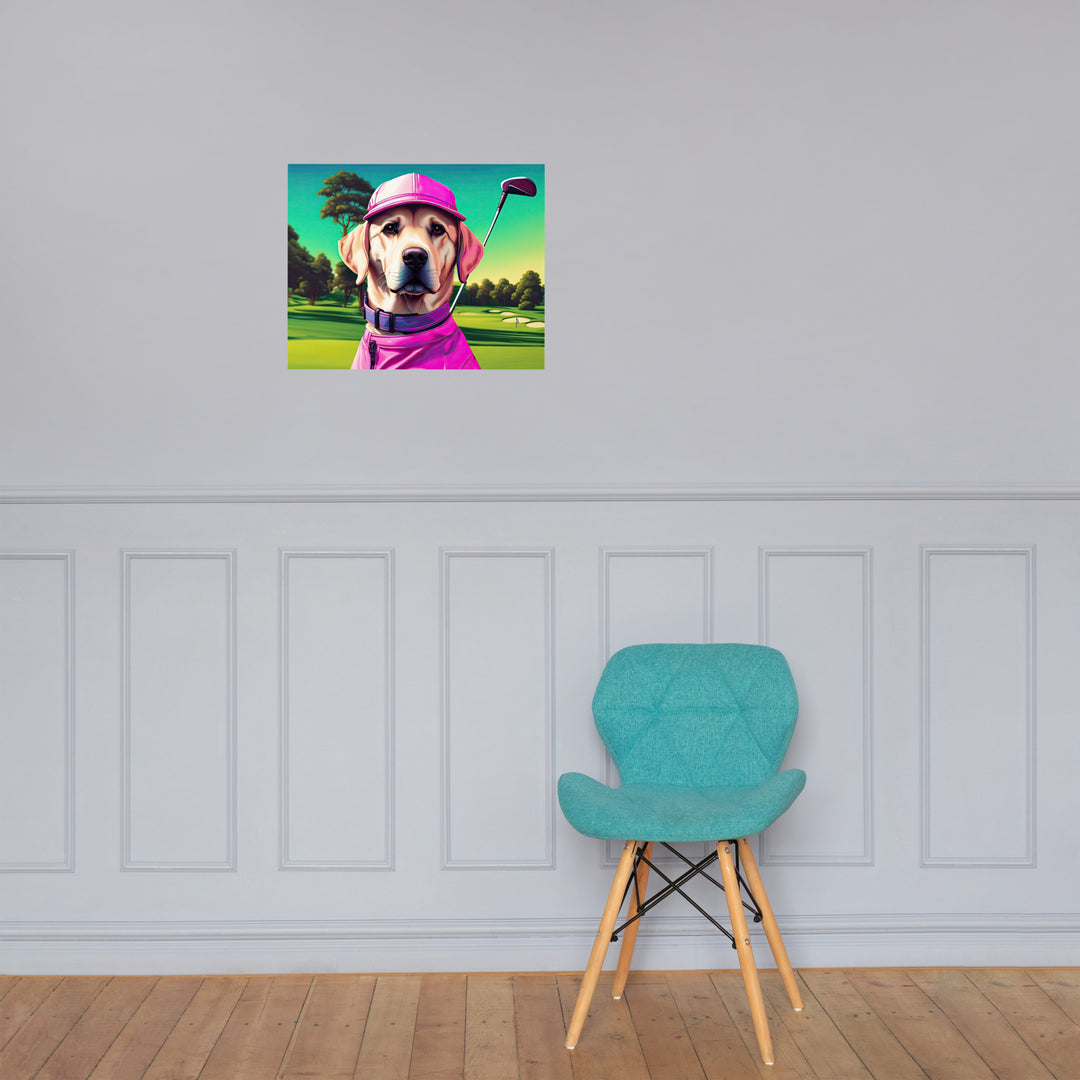 Photo paper poster-Labrador Retriever Golfer V16