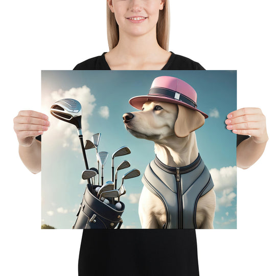 Photo paper poster-Labrador Retriever Golfer V4